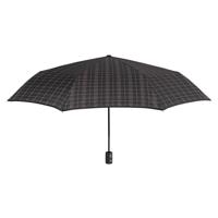 Perletti mini-paraplu Geruit heren 104 cm microvezel bruin - thumbnail