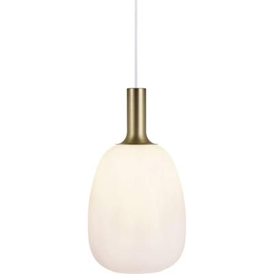 Hanglamp opaal glas &apos;Alton 23&apos; Nordlux wit messing E27 fitting 23 cm