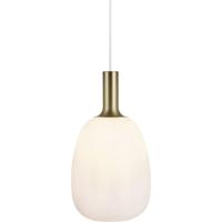 Hanglamp opaal glas &apos;Alton 23&apos; Nordlux wit messing E27 fitting 23 cm - thumbnail