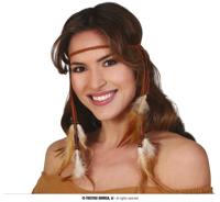 Hoofdband Met Veren Bruin - thumbnail