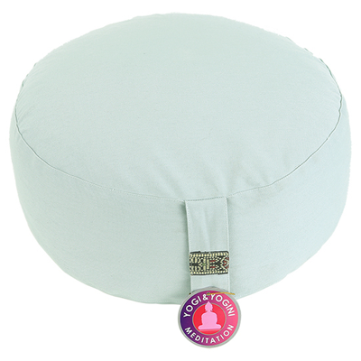 Yogi & Yogini Meditatiekussen Rond Katoen Celadon - 33 x 17 cm