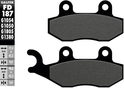 GALFER remblokken "fd187" brake pad fd187 g1054 organic