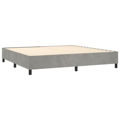 Boxspring met matras fluweel lichtgrijs 160x200 cm