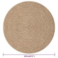 VidaXL Vloerkleed zizur binnen en buiten 120 cm jute look - thumbnail