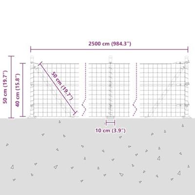 VidaXL Hek met paal groen 0,4 x 25 m staal en pvc