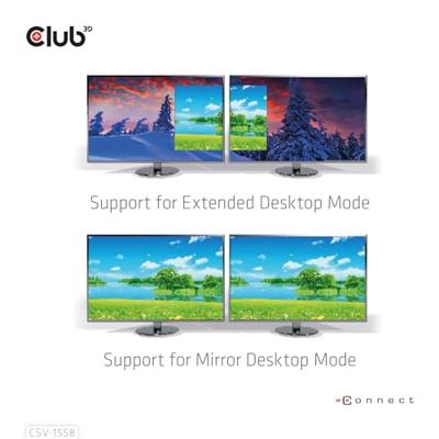 club3D CSV-1558 USB-C-displaykabel USB-C / HDMI Adapter USB-C stekker, HDMI-A-bus 15 cm Zwart