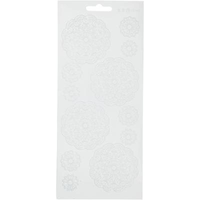 Creativ Company Stickers, bloemen, vel 10x23 cm, wit, 1 vel