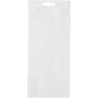 Creativ Company Stickers, bloemen, vel 10x23 cm, wit, 1 vel - thumbnail