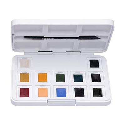 Van Gogh • aquarelverf pocket box gedempte tinten met 12 kleuren in halve napjes