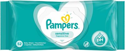 Pampers Pampers Sensitive Billendoekjes Parfumvrij 52 stuks