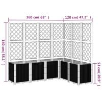 Plantenbak met latwerk 160x120x140 cm polypropeen lichtgrijs - thumbnail