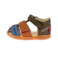 Baby lederen sandalen Bazar KICKERS® kaki - thumbnail