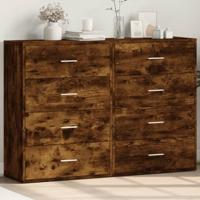 Dressoirs 2 st 60x31x84 cm bewerkt hout gerookt eikenkleurig - thumbnail