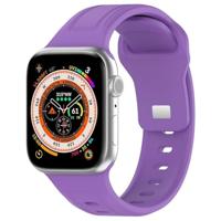 By Qubix - Square siliconen band - Paars - Compatible met Apple Watch 44mm / 45mm / 46mm / 49mm - Compatible Apple watch bandjes - thumbnail