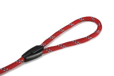 Hondenriem van rond nylon sliplijn 170cm x 8mm rood
