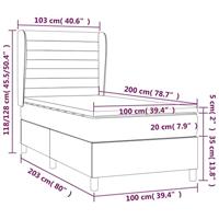 Boxspring met matras stof donkerbruin 100x200 cm - thumbnail