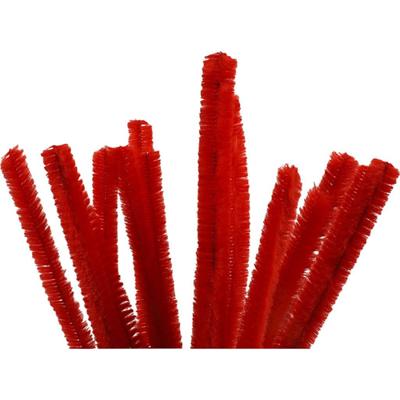 Creativ Company Chenille, l: 30 cm, dikte 15 mm, rood, 15 stuk/ 1 doos
