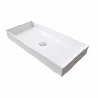 Wastafel Sanicare Q16 75,5x35x10 cm Keramiek Wit Sanicare - thumbnail