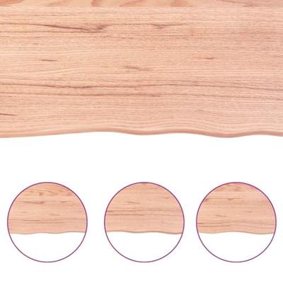 Tafelblad natuurlijke rand 120x40x(2-6)cm eikenhout lichtbruin
