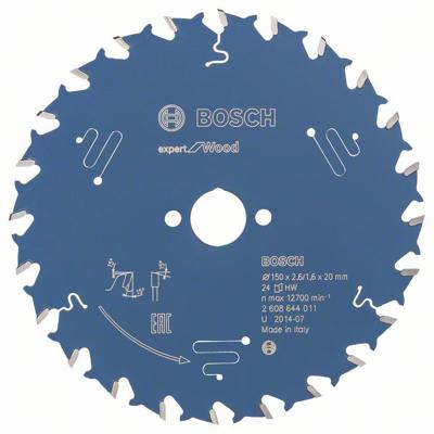 Bosch Accessories Expert for Wood 2608644011 Cirkelzaagblad 150 x 20 x 1.6 mm Aantal tanden: 24 1 stuk(s) Bosch Accessories Expert for Wood 2608644011 Cirkelzaagblad 150 x 20 x 1.6 mm Aantal tanden: 24 1 stuk(s)