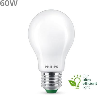 Philips Ultra Efficient LED Lamp Mat 60W E27 Wit Licht 2 Stuks