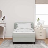 Boxspringbed met matras fluweel lichtgrijs 90x190 cm - thumbnail