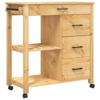Keukentrolley MONZA 84x40x90 cm massief grenenhout - thumbnail