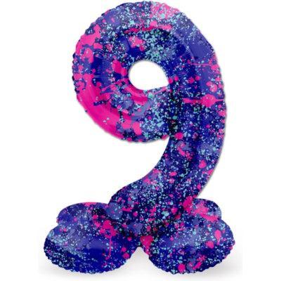 Folat folieballon staand 9 paint splash 41 cm | 20 stuks