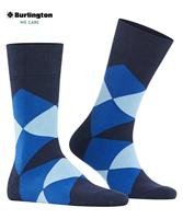 Burlington Clyde Hoge Heren Sokken - Biologisch katoenen mannen kousen met ruit print - thumbnail
