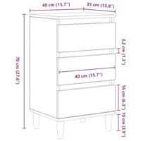 Nachtkastje met lade artisanaal eikenkleurig 40 x 35 x 70 cm - thumbnail