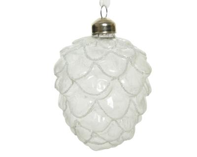Ornament dennenappel glas d7h10 cm frost KSD - Ksd