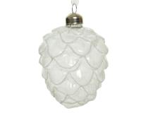 Ornament dennenappel glas d7h10 cm frost KSD - Ksd - thumbnail