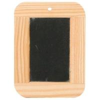 Krijtbordje met houten rand 9x12 cm - thumbnail