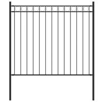 Tuinhek 1,7x0,8 m staal zwart - thumbnail