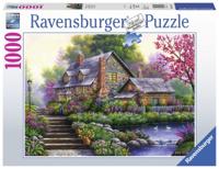 Puzzel ravensburger romantische cottage 1000st - thumbnail