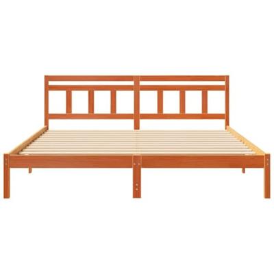 Bedframe met hoofdeinde Bruin 200 x 200 cm Grenenhout Bedframe met hoofdeinde Bruin 200 x 200 cm Grenenhout