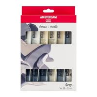 Bruynzeel Amsterdam standard series acrylverf grijze set 20ml, 12dlg. - thumbnail