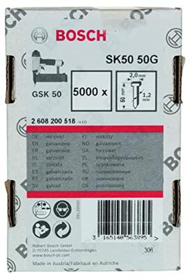 Bosch Accessories 2608200518 Nagel met verzonken kop SK50 Afmeting, lengte 50 mm 5000 stuk(s) Bosch Accessories 2608200518 Nagel met verzonken kop SK50 Afmeting, lengte 50 mm 5000 stuk(s)