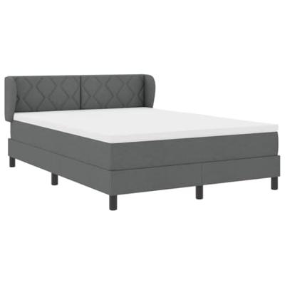 Boxspringbed met matras Donkergrijs 140 x 190 cm Stof