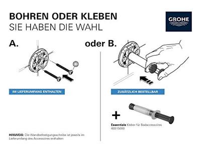 GROHE Essentials Bekerhouder - 10.6x9.9cm - met glas - chroom 40447001 - thumbnail