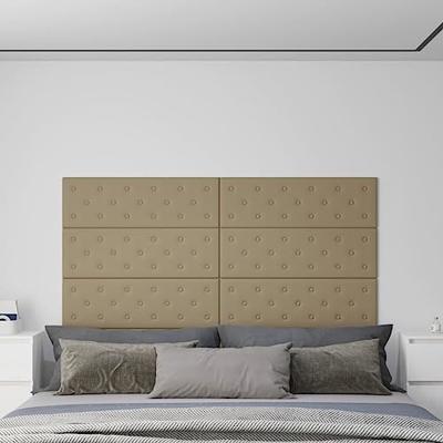 VidaXL Wandpanelen 12 st 3,24 m² 90x30 cm kunstleer cappuccinokleurig