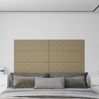 VidaXL Wandpanelen 12 st 3,24 m² 90x30 cm kunstleer cappuccinokleurig - thumbnail