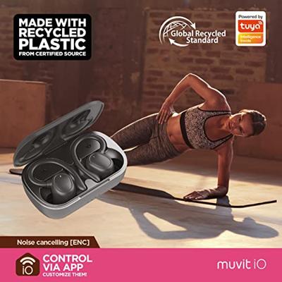 Muvit iO Smart True Wireless Sport ENC hoofdtelefoon, zwart