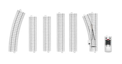 H0 Märklin C-rails (met ballastbed) 20124 Rechte rails, Gebogen rails, Wissel, Stootblok 1 stuk(s)