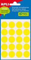 Apli ronde etiketten in etui diameter 19 mm, geel, 100 stuks, 20 per blad (2063) - thumbnail