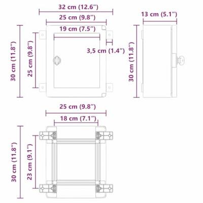VidaXL Bedieningskast grijs 47 x 20 x 60 cm abs kunststof