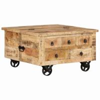 Salontafel 70x70x40 cm ruw mangohout - thumbnail