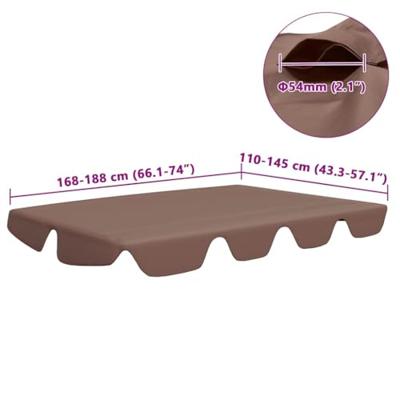 VidaXL Vervangingsluifel voor schommelbank 188/168x145/110 cm bruin VidaXL Vervangingsluifel voor schommelbank 188/168x145/110 cm bruin