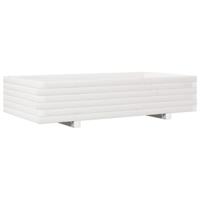 Plantenbak 110x60x26,5 cm massief grenenhout wit - thumbnail