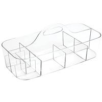 mDesign - Organizer - perfecte opbergbak/bureau-organizer - geweldig voor teken- en knutselspullen en naaigerei - plastic - doorzichtig - thumbnail